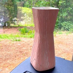 Shawnee pottery USA 1210 pink beige woodland vase.  About 13 inches.